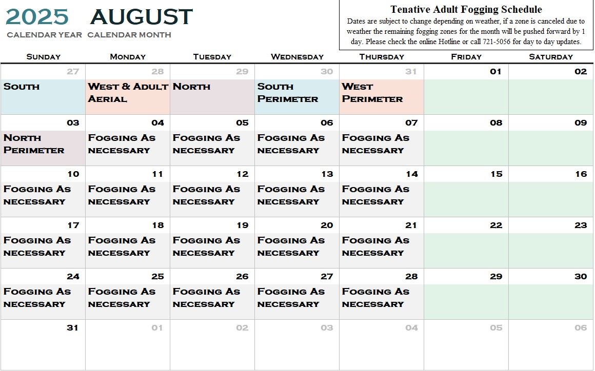 August 2025 Fogging Map